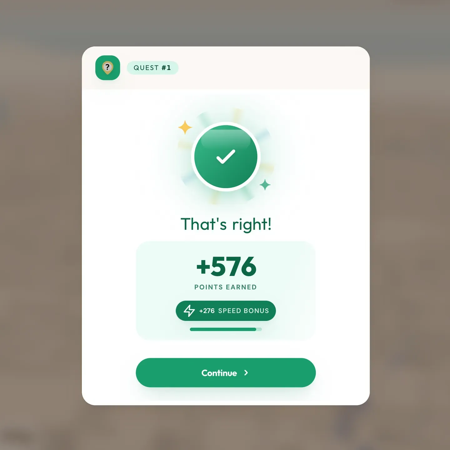 Hentian yang selesai memberi 300 mata asas ditambah baki bonus kepantasan.