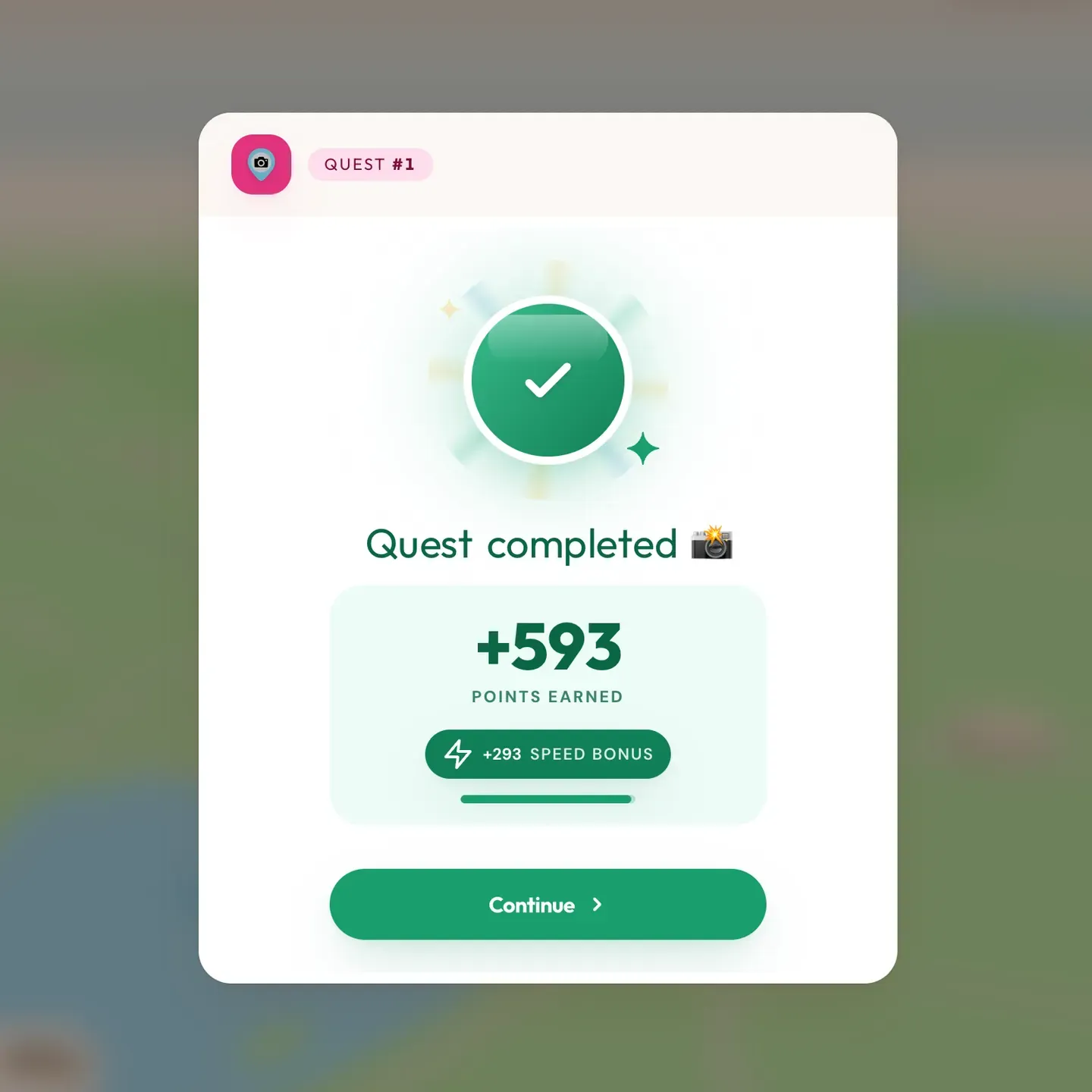Et gennemført stop giver grundpointene på 300 plus det, der er tilbage af hastighedsbonussen.