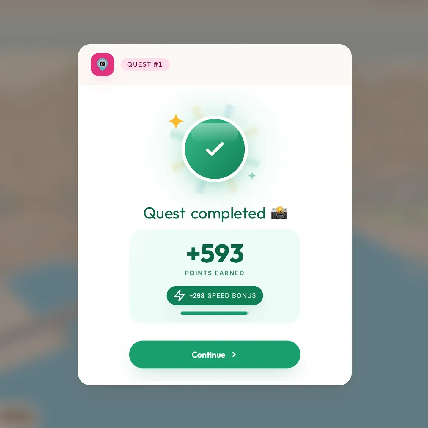 Hentian yang selesai memberi 300 mata asas ditambah baki bonus kepantasan.