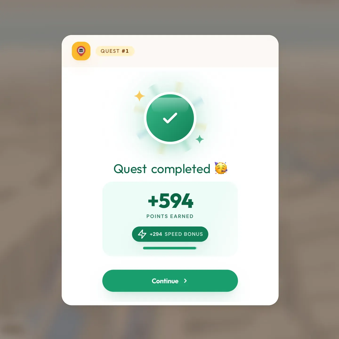 Et gennemført stop giver grundpointene på 300 plus det, der er tilbage af hastighedsbonussen.