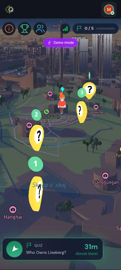 GeoQuestr gameplay on mobile