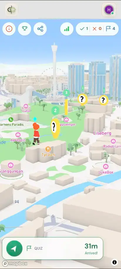 GeoQuestr gameplay on mobile