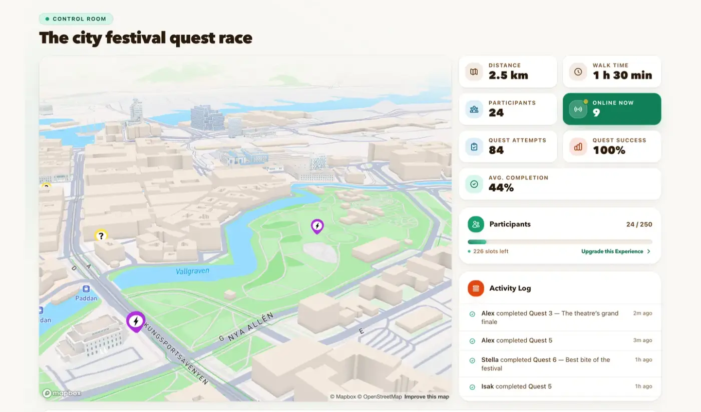 Control Room — The city festival quest race